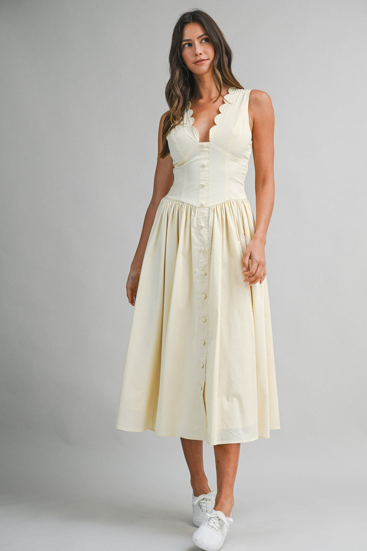 elodie midi dress Elodie Scallop Midi Dress – BARE RAGS